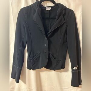 Black soft hooded jacket